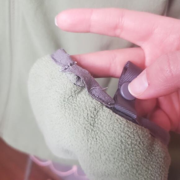 The North Face Light Green Fleece Full Zip Jacket Women's Size Large White Sides - Picture 15 of 16